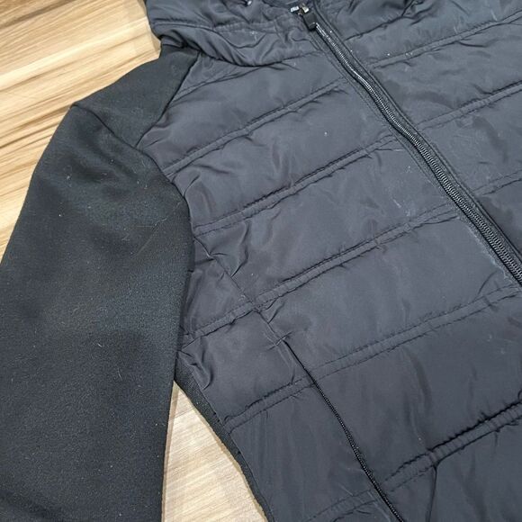 BCBGMAXAZRIA Black Quilted Knit Jacket Women’s Medium - Picture 2 of 4